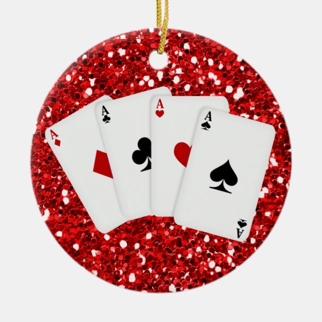 Gambling - Vegas Ceramic Ornament (Front)