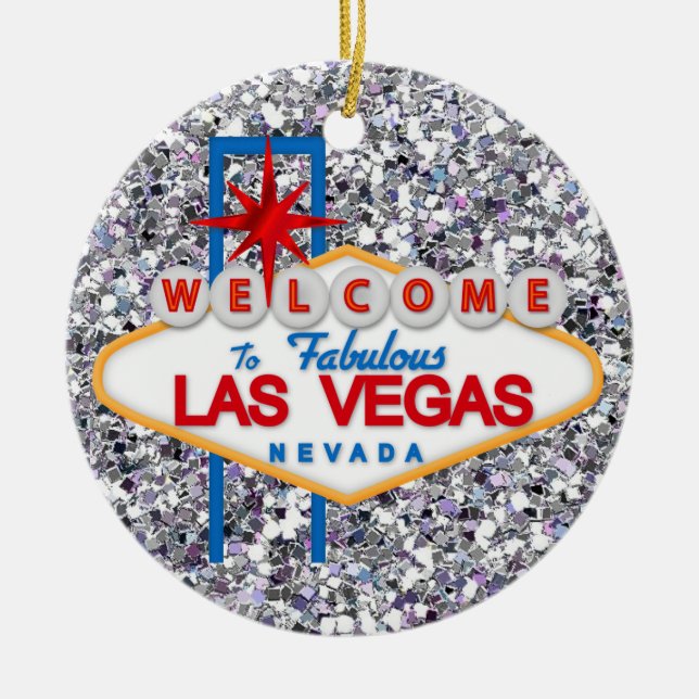 Gambling - Vegas Ceramic Ornament (Front)