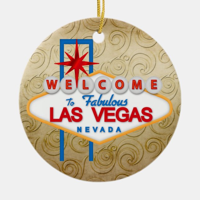 Gambling - Vegas Ceramic Ornament (Front)