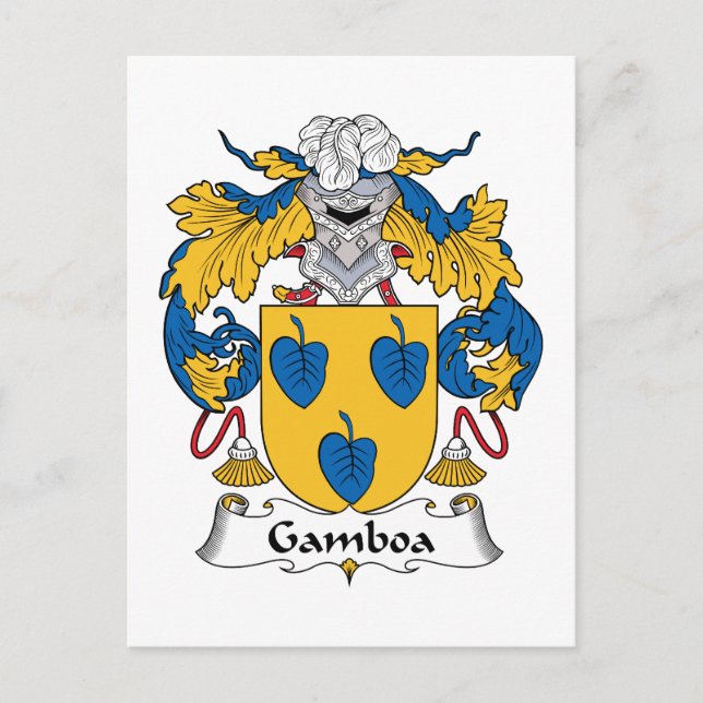 Gamboa Family Crest Postcard (Front)
