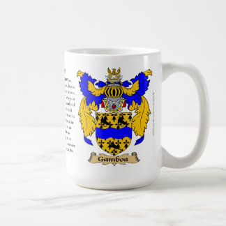 Gamboa name, the Origin, the Meaning and the Crest Coffee Mug