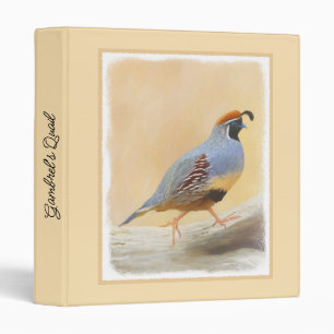 Gambrel's Quail Painting Original Bird Art Binder