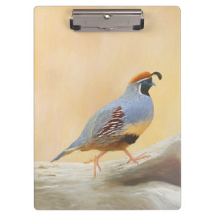 Gambrel's Quail Painting Original Bird Art Clipboard