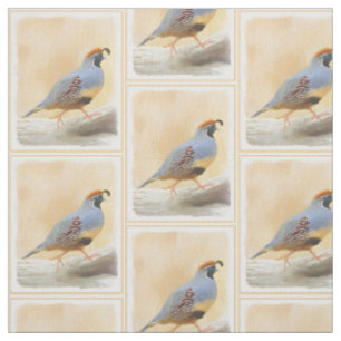 Gambrel's Quail Painting Original Bird Art Fabric