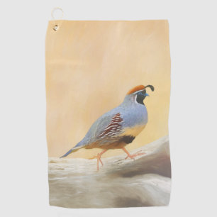 Gambrel's Quail Painting Original Bird Art Golf Towel