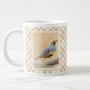 Gambrel's Quail Painting Original Bird Art Large Coffee Mug