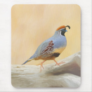 Gambrel's Quail Painting Original Bird Art Mouse Pad