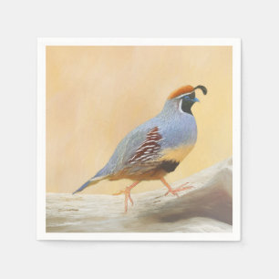 Gambrel's Quail Painting Original Bird Art Napkin