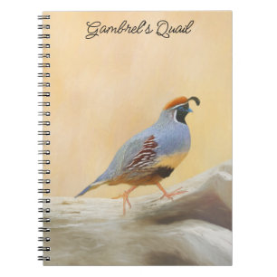 Gambrel's Quail Painting Original Bird Art Notebook
