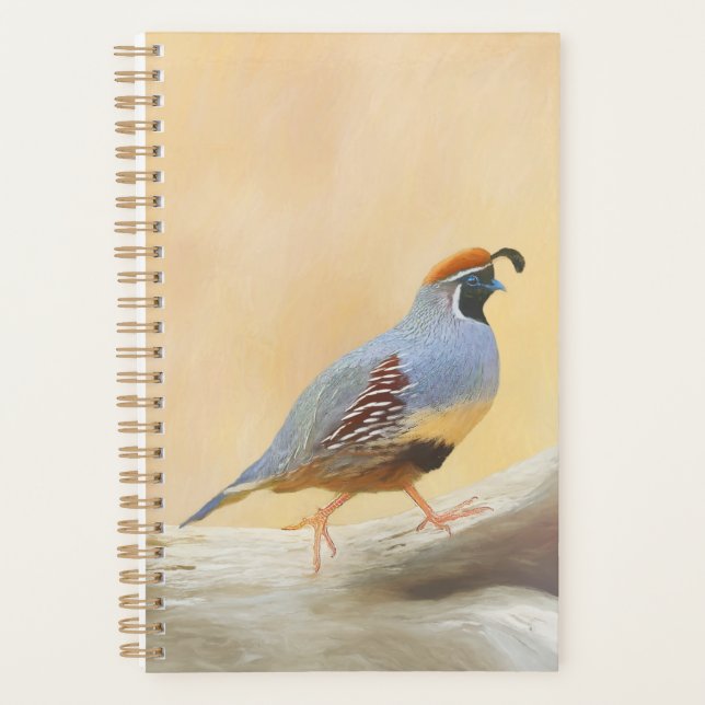 Gambrel's Quail Painting Original Bird Art Planner (Front)