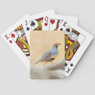 Gambrel's Quail Painting Original Bird Art Playing Cards