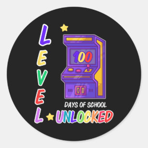Game Arcade Controller Level 100 Days Of School Un Classic Round Sticker