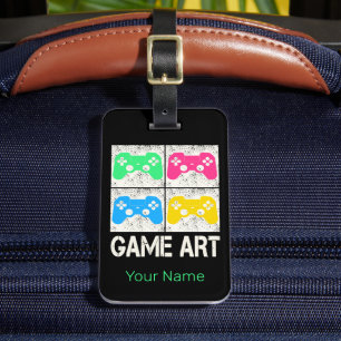 Game Art Vintage Gamepad Retro Controller Gamers Luggage Tag