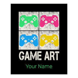 Game Art Vintage Gamepad Retro Controller Gamers Poster