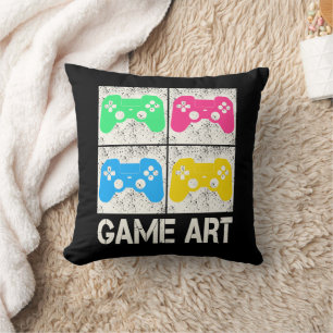 Game Art Vintage Gamepad Retro Controller Gamers Throw Pillow
