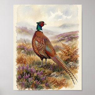 Game Bird Pheasant I Vintage Painting Poster
