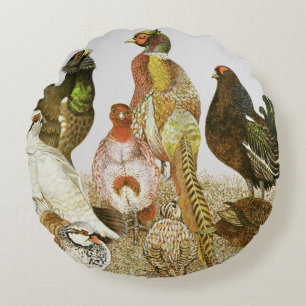 Game Birds Round Pillow