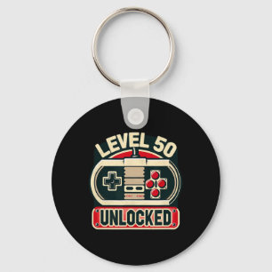 Game Birthday Tee For Men & Women Level 50 Unl Keychain