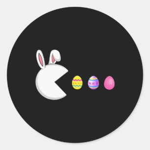 Game Bunny Eggs Easter Gamer Kids Boys Men Gaming Classic Round Sticker