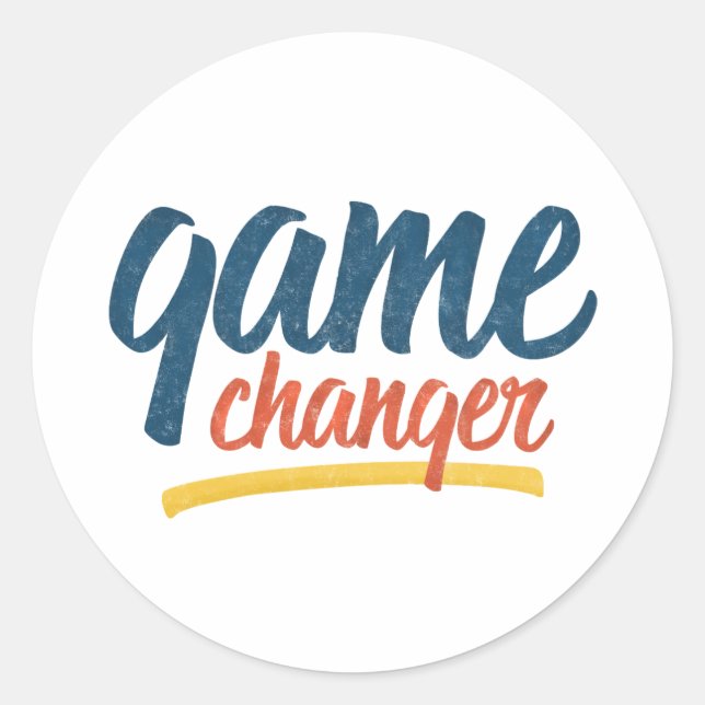 Game Changer Retro Distressed Classic Round Sticker (Front)