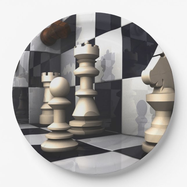 Game Chess Style Paper Plate (Front)