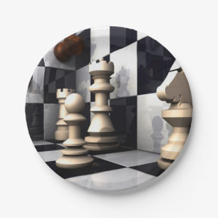 Game Chess Style Paper Plate