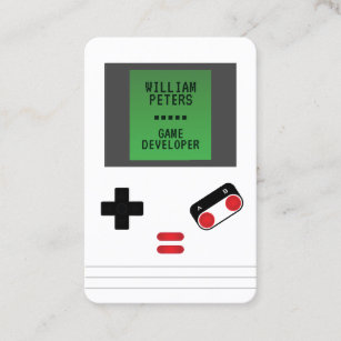 Game console retro style  business card