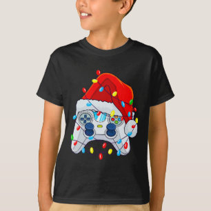 Game Controller Christmas Santa Hat Gamer Boys 1  T-Shirt
