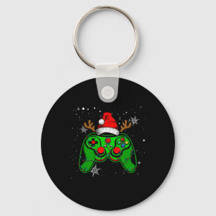 Game Controller Christmas Santa Hat Gamer Boys 2 Keychain