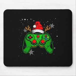 Game Controller Christmas Santa Hat Gamer Boys 2 Mouse Pad