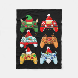 Game Controller Christmas Santa Hat Gamer Boys Xma Fleece Blanket