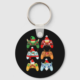 Game Controller Christmas Santa Hat Gamer Boys Xma Keychain