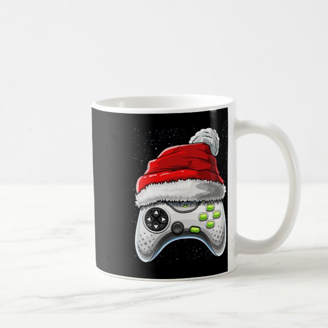 Game Controller Christmas Santa Hat Gamer Gift Boy Coffee Mug (Right)