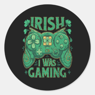 Game Controller Irish Gamer Boys St Patricks Day Classic Round Sticker