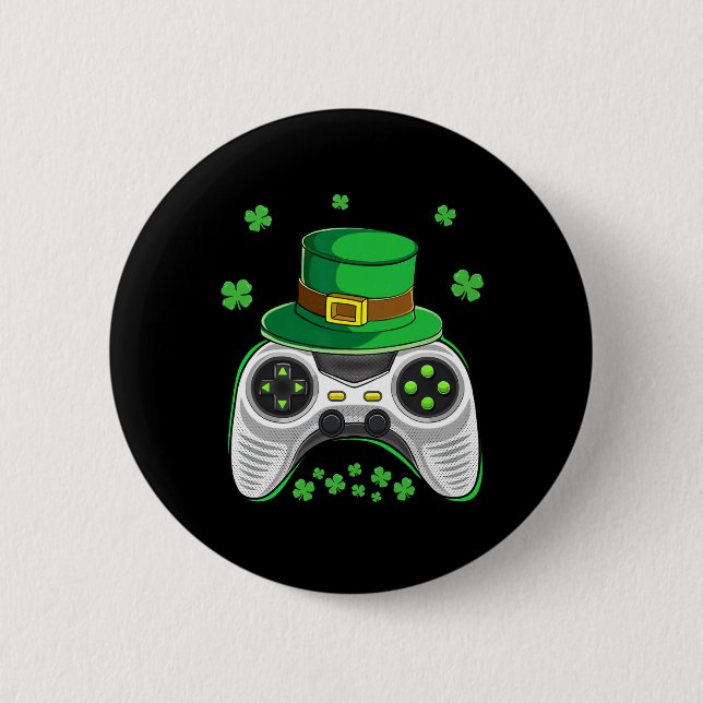 Game Controller Irish Gamer Boys St Patricks Day M 2 Inch Round Button (Front)