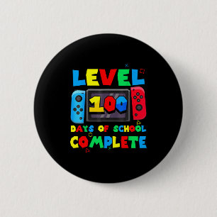 Game Controller Level 100 Days Of School Complete  2 Inch Round Button