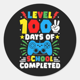 Game Controller Level 100 Days Of School Complete Classic Round Sticker