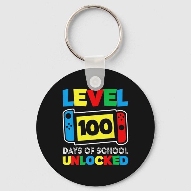 Game Controller Level 100 Days Of School Completed Keychain (Front)
