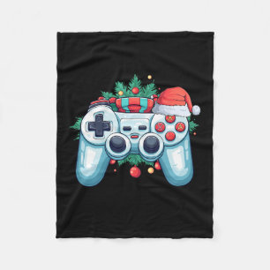 Game Controller Santa Hat Christmas Gaming X-mas G Fleece Blanket