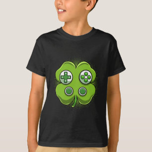 Game Controller Shamrock St Patricks Day Gamer Boy T-Shirt