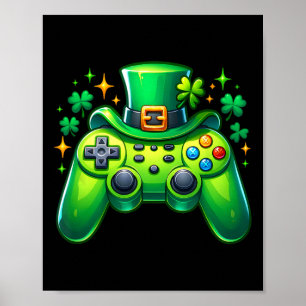Game Controller St Patricks Day Gamer Irish Boys M Poster