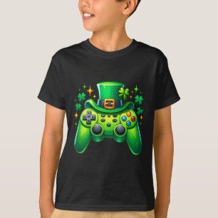 Game Controller St Patricks Day Gamer Irish Boys M T-Shirt