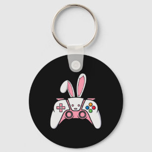 Game Controller With Bunny Ears Funny Easter Gamin Keychain