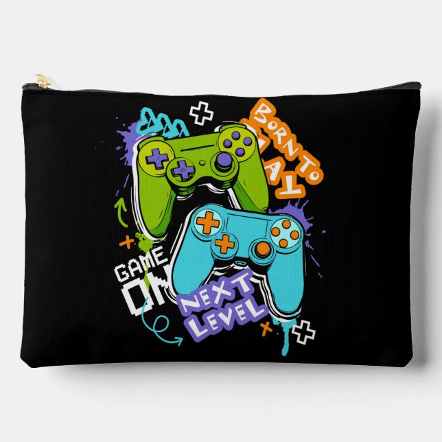 Game controllers Graffiti  Gaming Born To Play  Accessory Pouch (Front)
