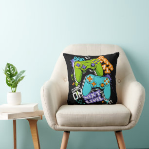 Game controllers Graffiti  Gaming Born To Play  Throw Pillow