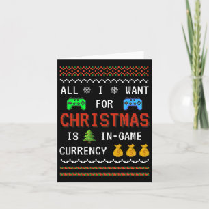 Game Currency Christmas Holiday Video Game Adult Y Card