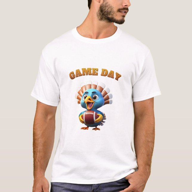 Game Day American Football Funny Thanksgiving T-Shirt (Front)