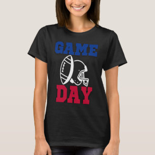GAME DAY AMERICAN FOOTBALL HELMET RED WHITE BLUE S T-Shirt