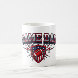 Game Day American Football Patriotic Shield Sports Coffee Mug