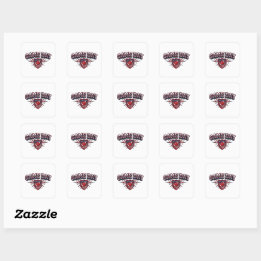 Game Day American Football Patriotic Shield Sports Square Sticker